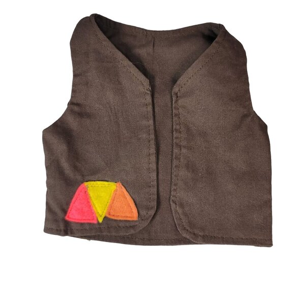 Brownie Scout Outfit Clothes for 18" Doll Vest Skirt Top Hook Loop Close AG OG - Picture 7 of 10